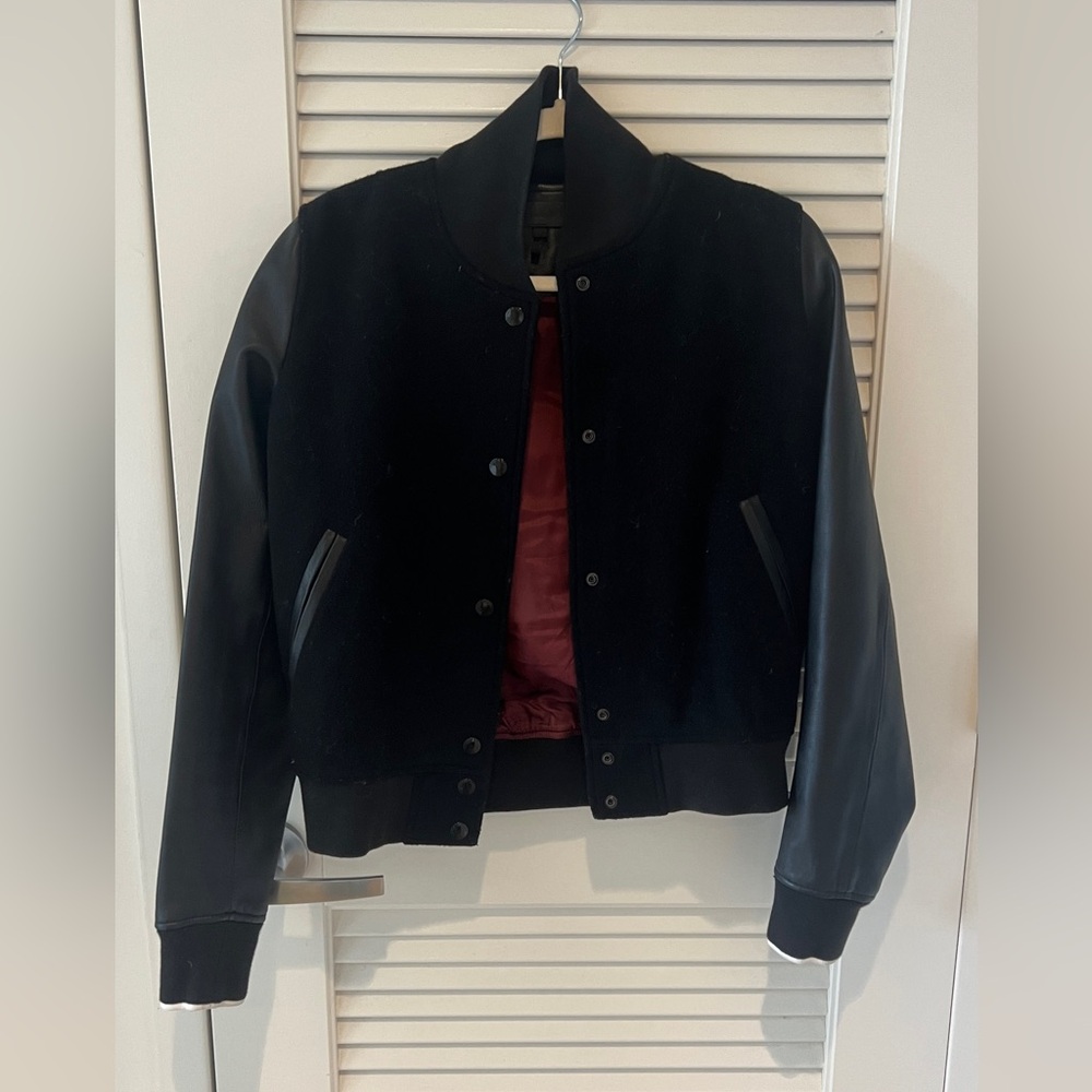 Rag & Bone Jean Wool & Leather Varsity Jacket | EUC